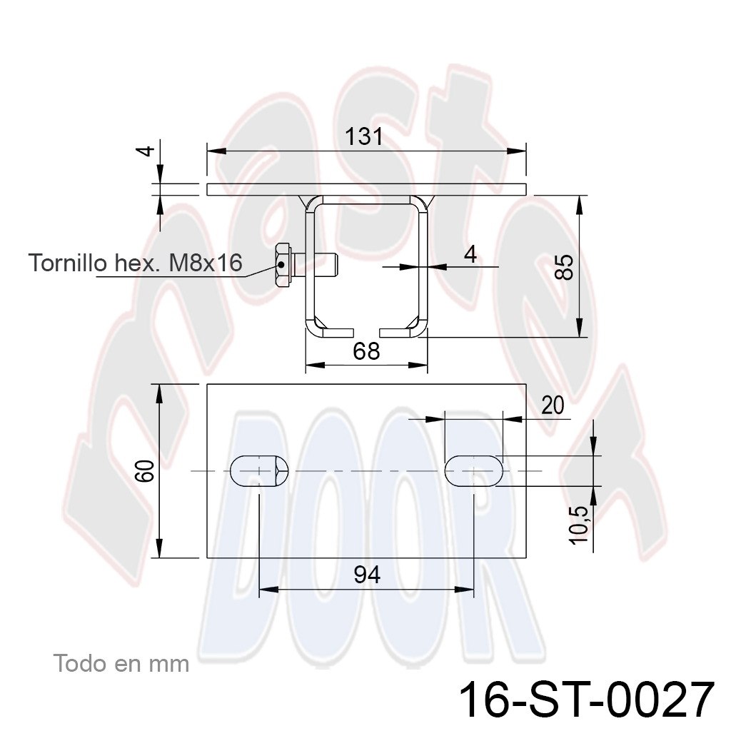 Soporte T riel sup 16-ST-0027 cota.webp