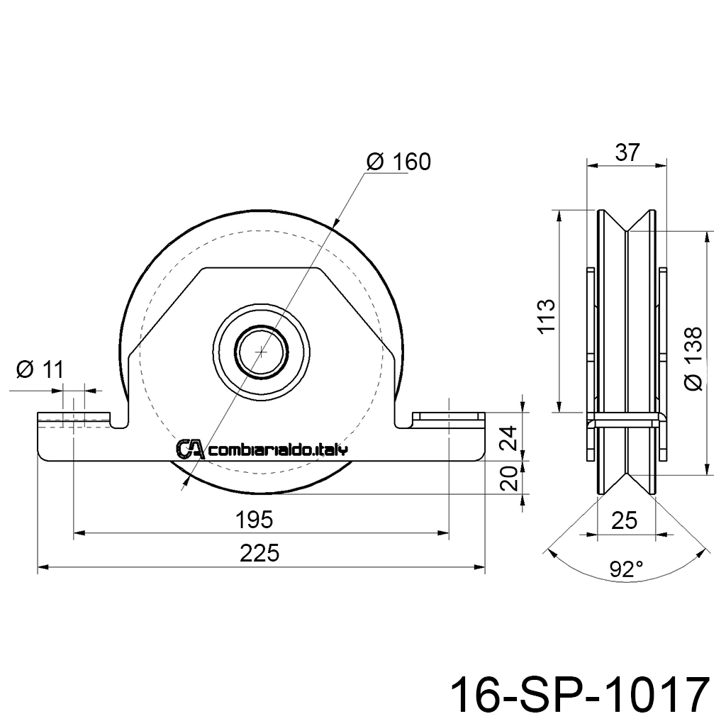 rueda con base V 160mm sp-1017.webp