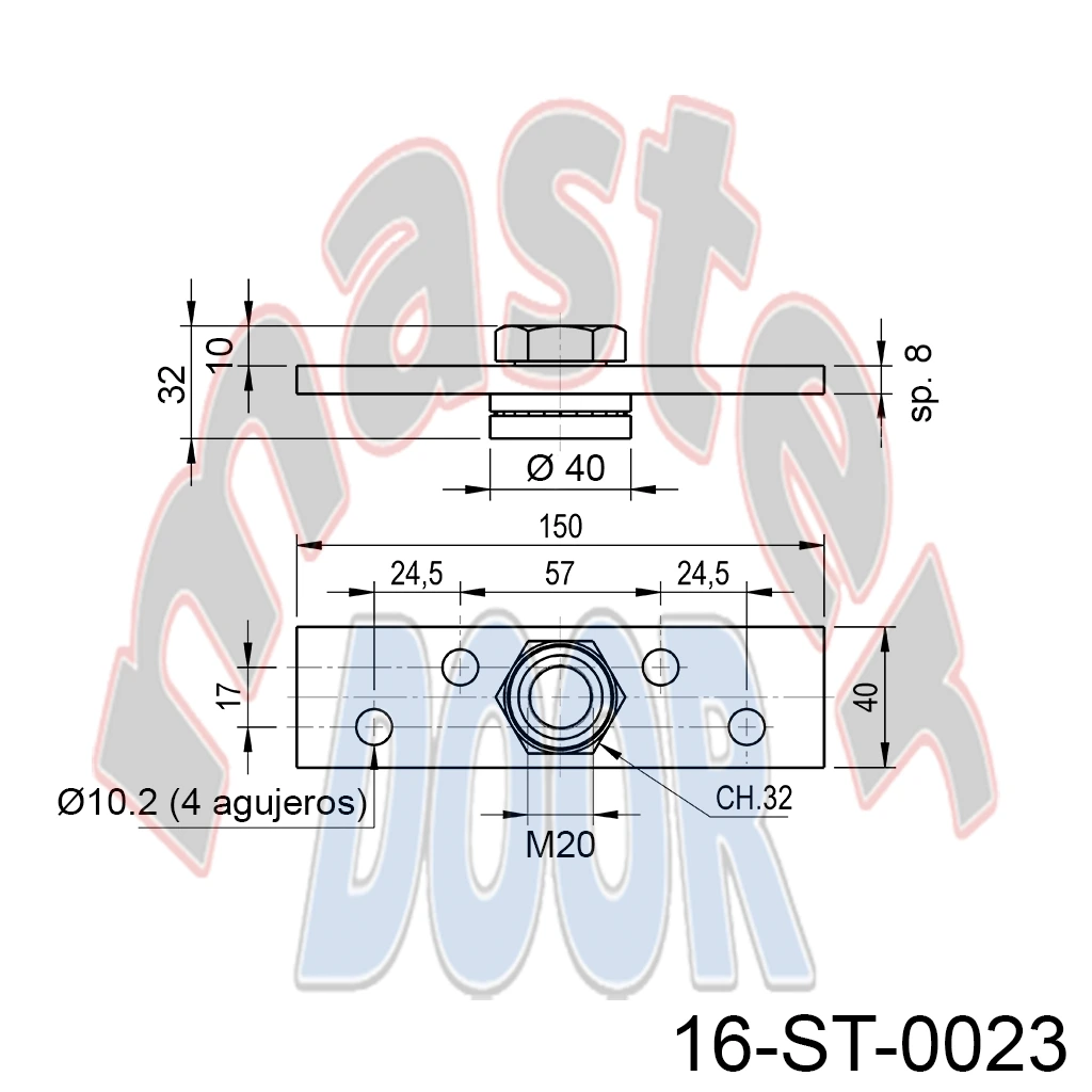 base tuerca para ajustar carretilla st-0023.webp
