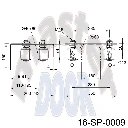 Guia Superior Ajustable 2-Rodillos 40X60mm ..., ajustable hasta 3. (10cm x 19.5cm, gruesor 6mm) Sp-0006 cota.webp