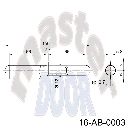 Bisagra galv. 149mm x 26mm, perno Ø11mm interior, para Puerta Abatible. A-110Z.140 AB-0003 cota.webp