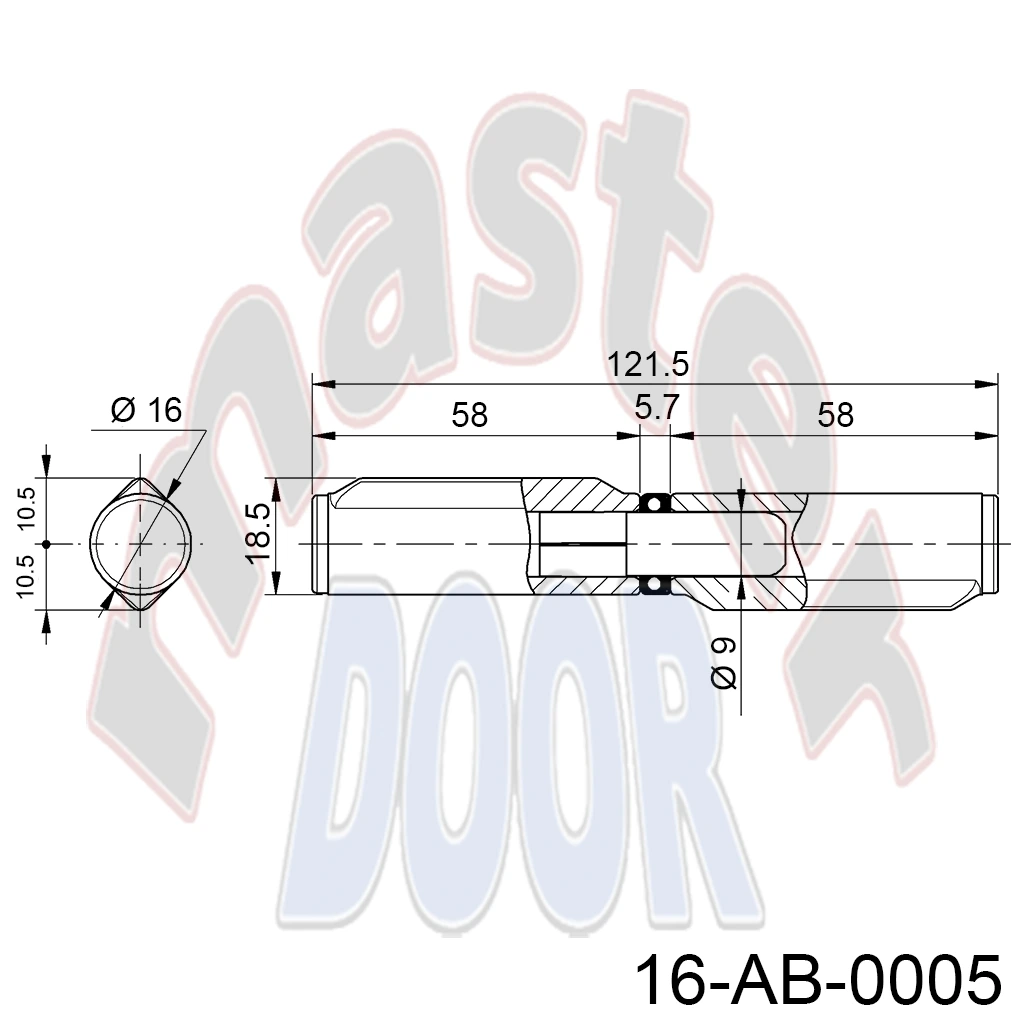 BIsagra con perno de laton y balero A 257 16-AB-0005 cota.webp