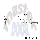 Bisagra con perno de Laton y balero, 150mm x 25mm, perno Ø14mm interior, para Puerta Abatible. A-257Z.22x25x150 AB-0008 cota.webp