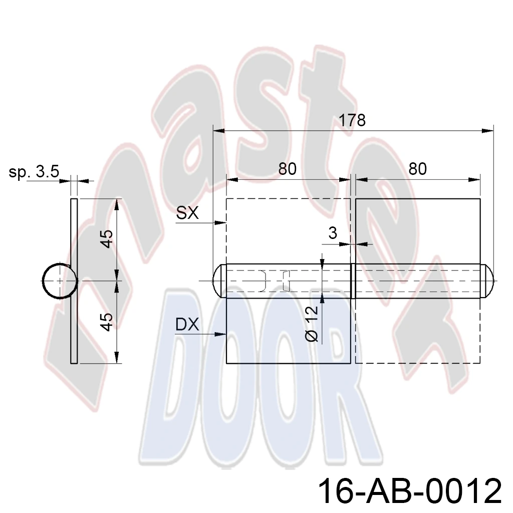 Bisagra con 2 Alas, SX, 73cm, Ø8mm. A-240.60. LH AB-0012 cota.webp