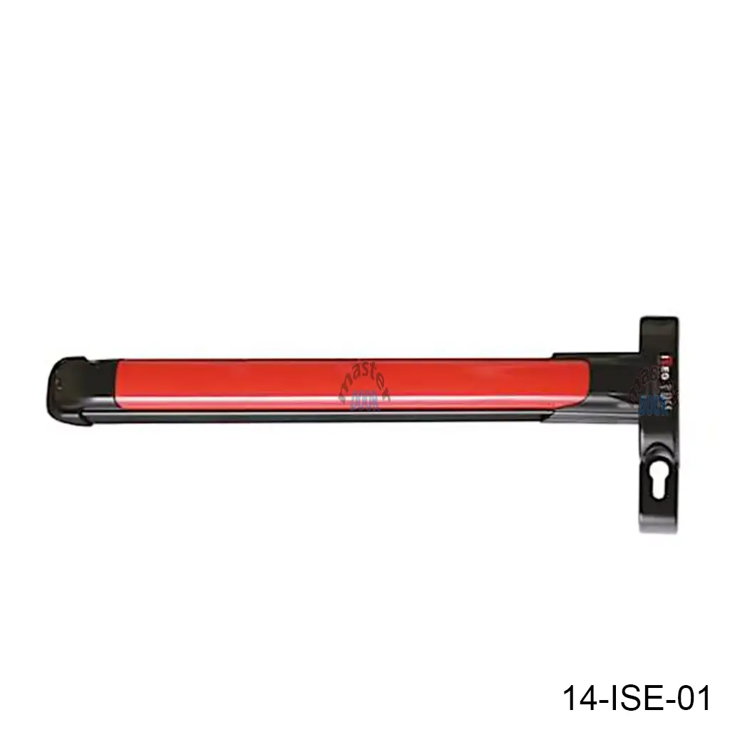 [14-ISE-01] Barra Antipanico Horizontal ISEO, para puerta de 36", Negra / Rojo. Sin Accesorios
