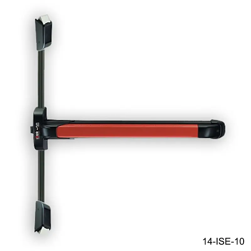 Barra Antipanico Vertical ISEO, para puerta de 36", Negro / Rojo, Sin accesorios