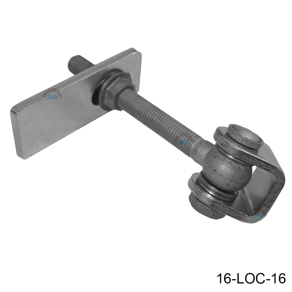 Bisagra GBMU-Z-M16-150, regulable 3 dimensiones, acero zincado, para 200kg, 180º, para PTR. LOC