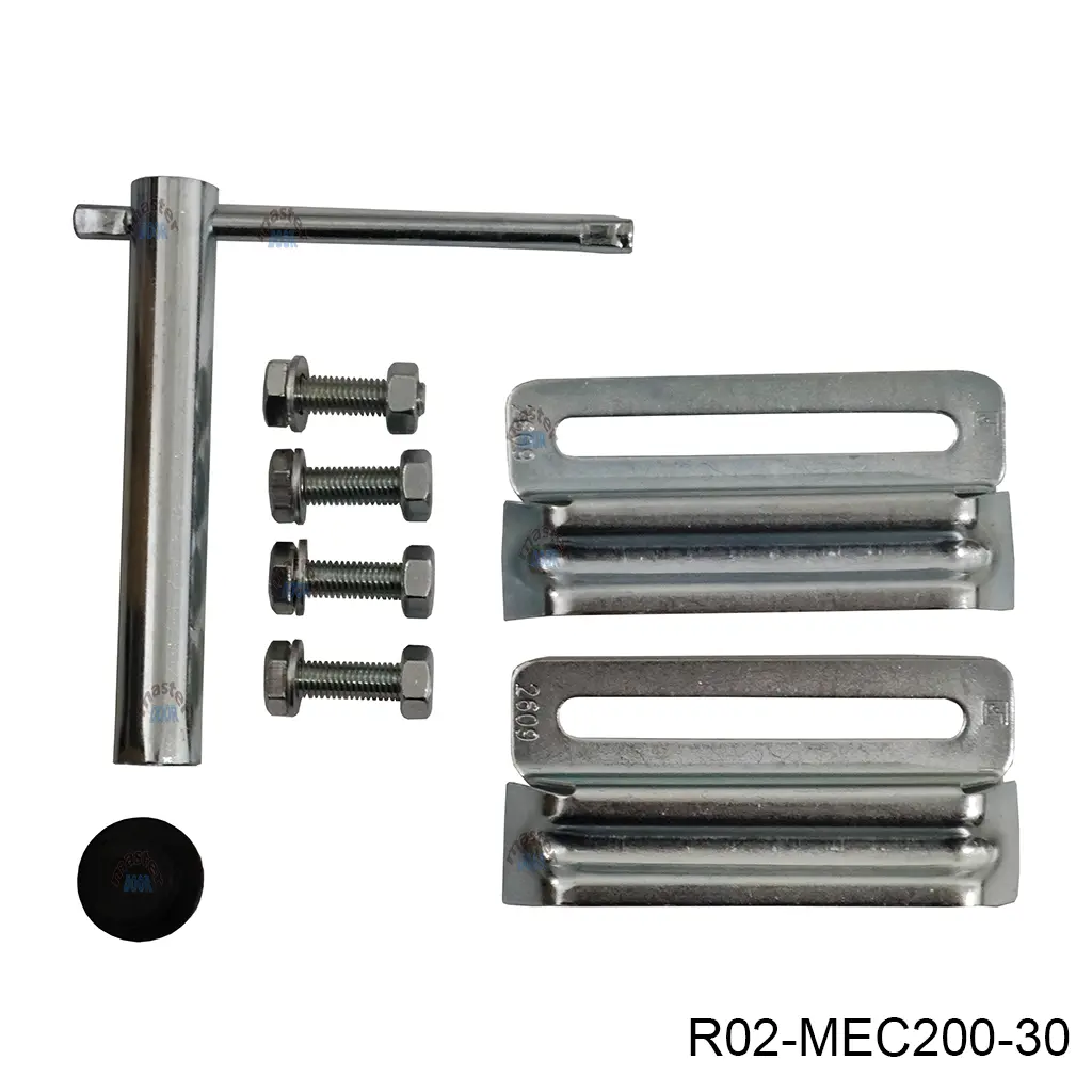 Bolsa con lo siguiente 1-llave para hacer manual con su tapon, 1-par de placas para cortes de micros y 4 tornillos con sus tuercas para sujetar el Motor MEC-200