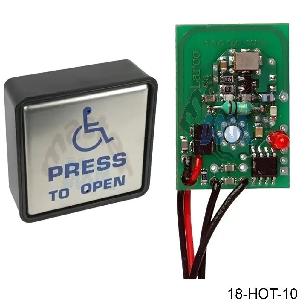 Boton / Interruptor de Pared 4S1U4 Inalambrico, rectangular, con logo para discapacitados, Inox. Hot