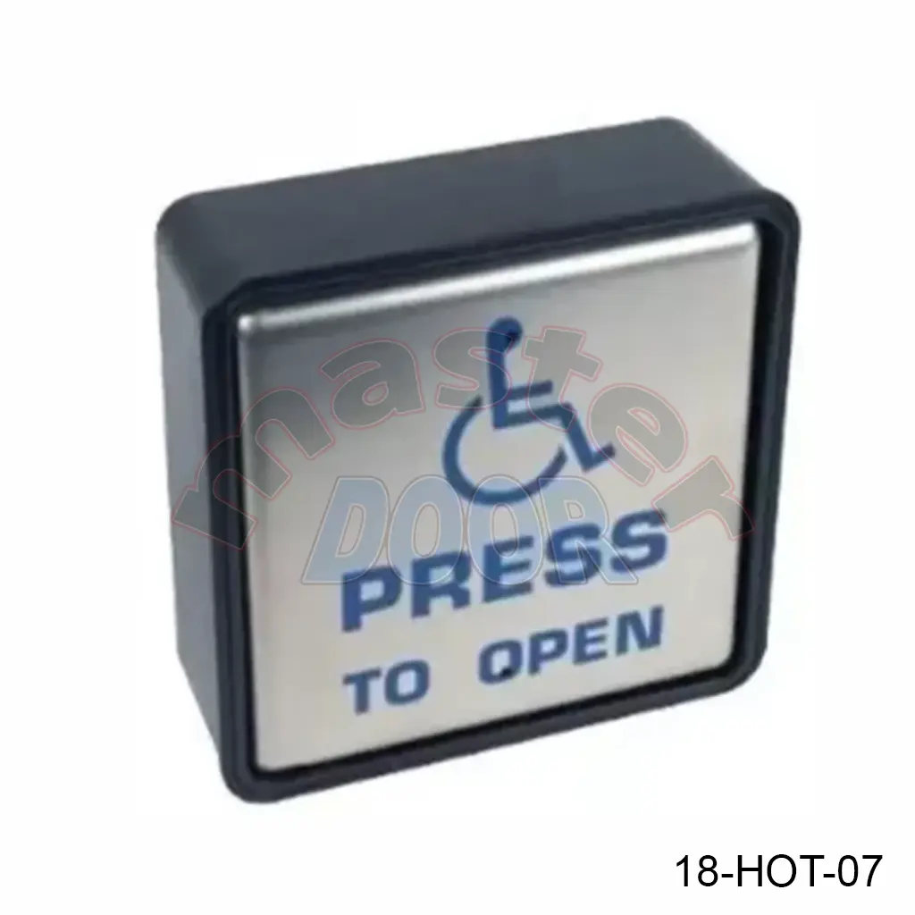 Boton / Interruptor de Pared 4S1UO, cuadrado, con logo para discapacitados, Inox., va cableado. Hot