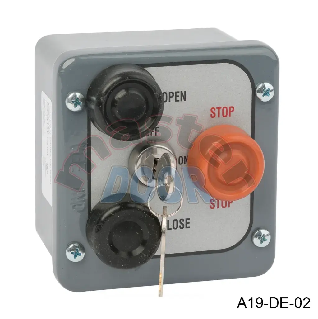 [A19-DE-02] Botonera Industrial Cuadrada V3BXL de Tres Pasos con llave para bloqueo, N4 UL