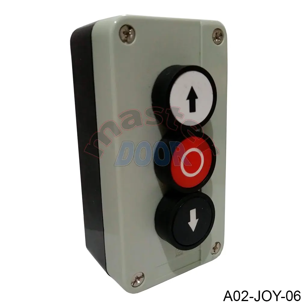 [A02-JOY-06] Botonera de 3 Teclas, contactos N.A. / N.A. / N.A., B324 con flechas en las teclas para subir y bajar