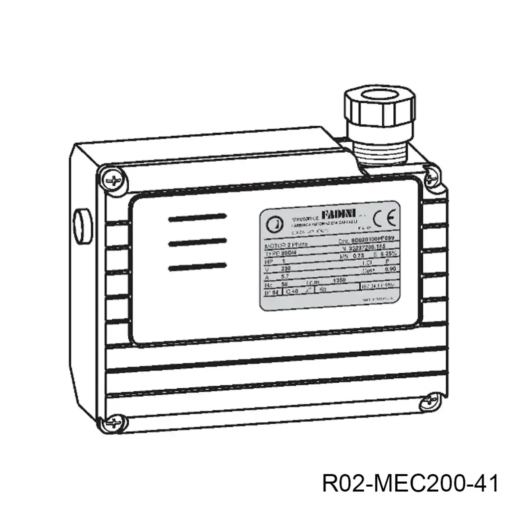 Caja de plastico para el capacitor del Op. Mec-200 monofasico