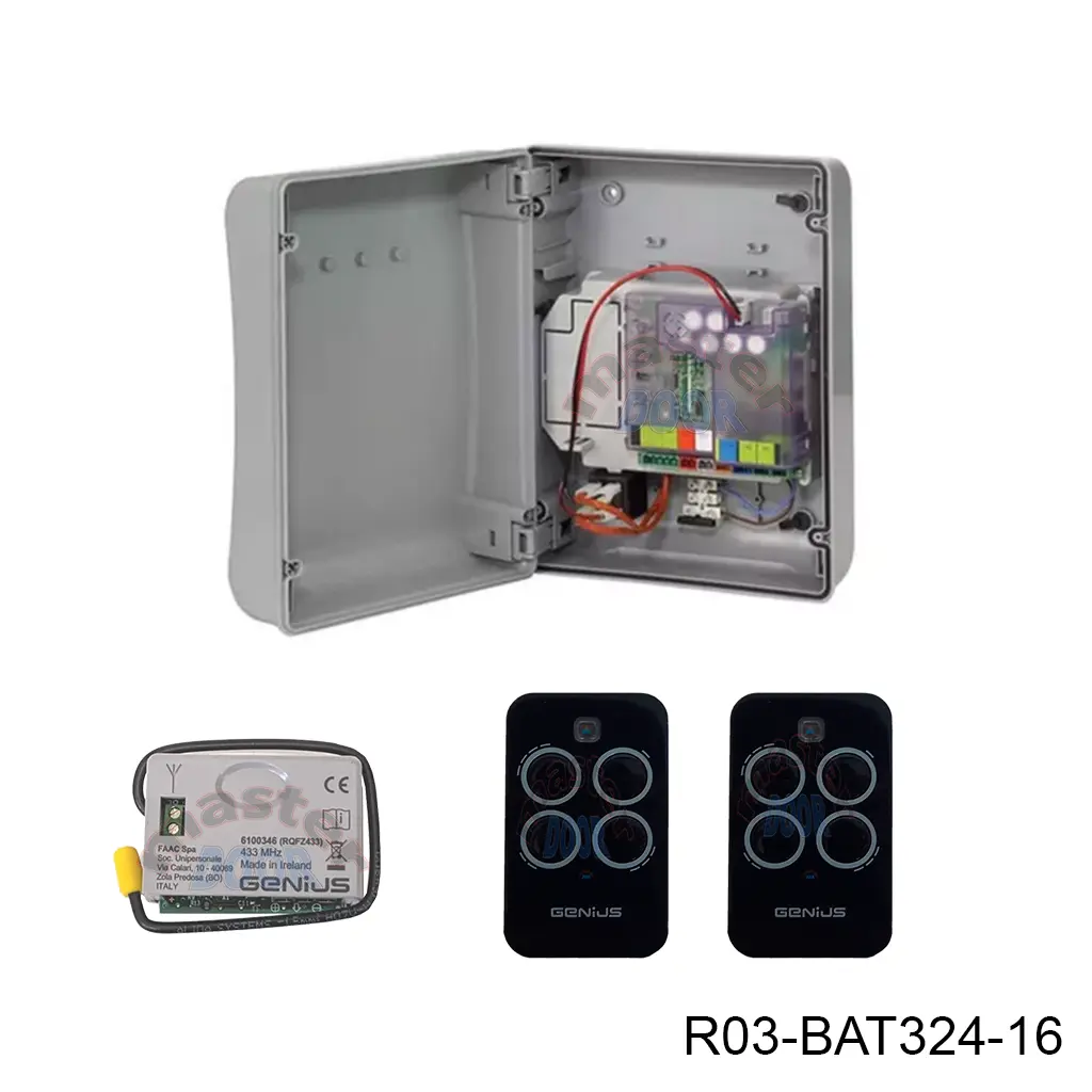Cerebro Tarjeta Electronica BRAIN-15 con Accesorios, para GBAT324/ROLLER 24VCD, Caja Incluye: Tarjeta, Contenedor, Receptor RQFZ y 2 Control.