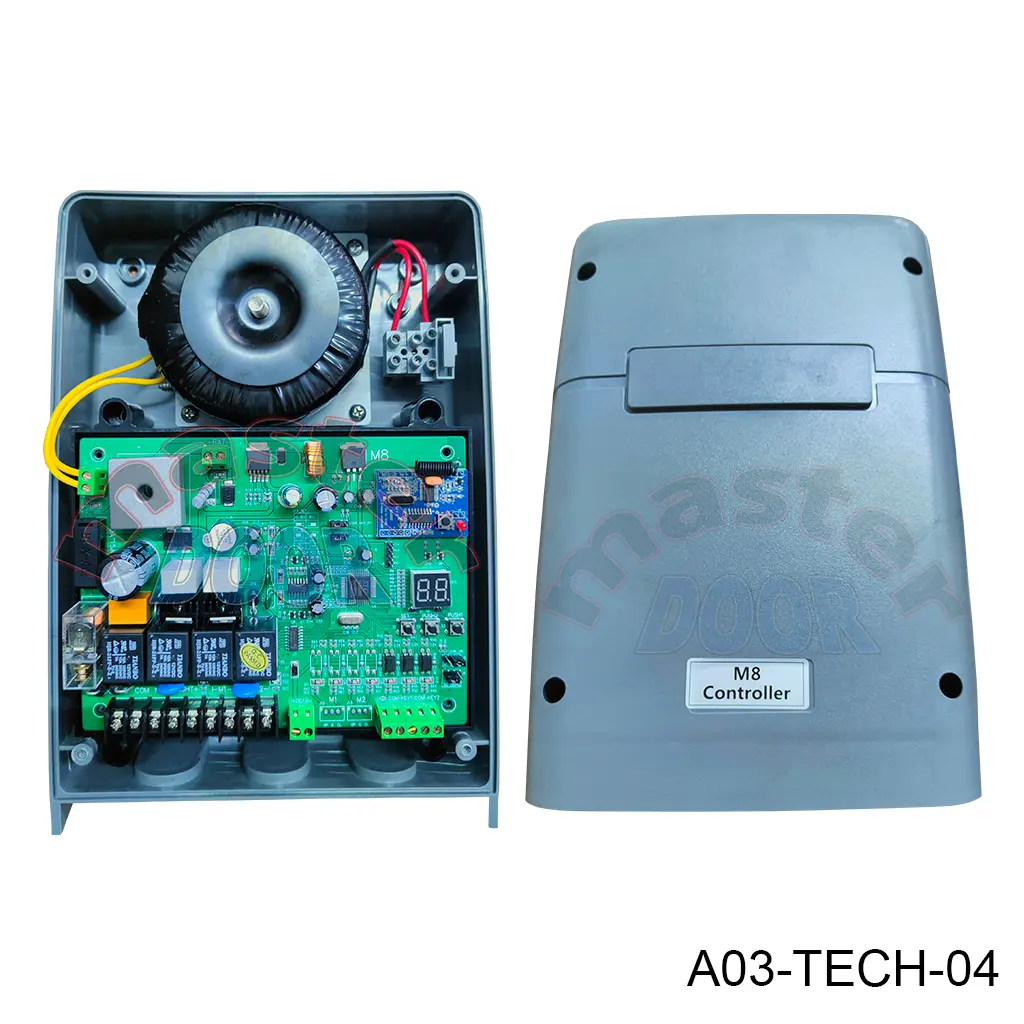 [A03-TECH-04] Cerebro Tarjeta Electronica M8 con Accesorios, para SD-250 120V/24V, Caja Incluye: Tarjeta, Contenedor, Receptor Int. y Bateria de Respaldo.