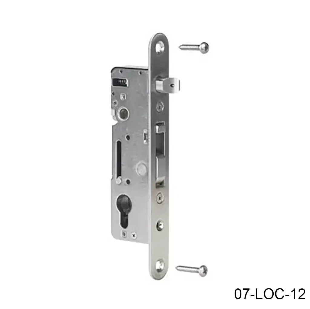 Cerradura Embutida H-METAL para Puerta Abatible, para PTR 60mm, bloqueo gancho 33mm. No incluye contra, manija y escudo