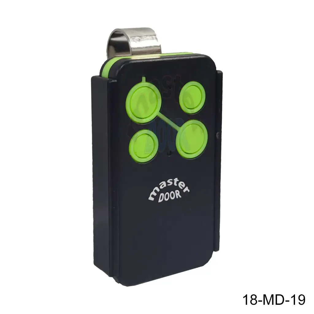 [18-MD-19] Control Remoto MD, tipo Europeo F-433 Mhz, color Negro/Verde, compatibles con los operadores MD