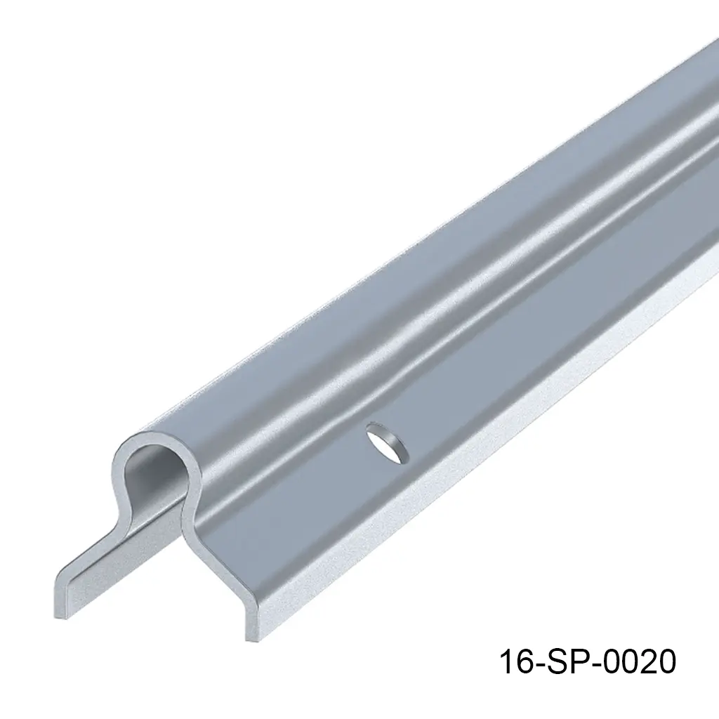[16-SP-0020] Guia Inferior "U" 20mm X 6mts. para anclarse en concreto, espesor 4mm para puertas mas pesadas