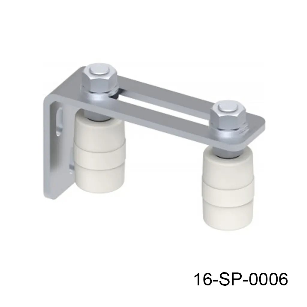 [16-SP-0006] Guia Superior Ajustable 2-Rodillos 40X60mm ..., ajustable hasta 3". (10cm x 19.5cm, gruesor 6mm)