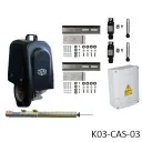 Kit Operador de Rueda MC300/ROLLY80 para 1 Hoja Abatible/Corrediza, 220V, 2F, ancho 8.0m, peso 1000k, Desnivel 3cm. Incluye: Tarjeta, Receptor y 2 Control MD.LH