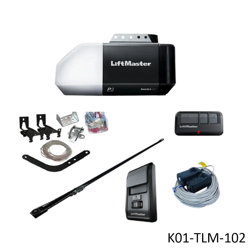 Kit 8165W Operador, caja de accesorio y Riel T. Wifi Integrado en la Tarjeta para su apertura/cierre por medio de un celular, con 2 control