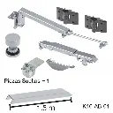 Kit Brazo Bifolding de 90º para Una hoja, aplica donde el claro es de 5.0m. y se reparte en 2 hojas que abaten hacia dentro, la 2da hoja debe pesar max.100kg.