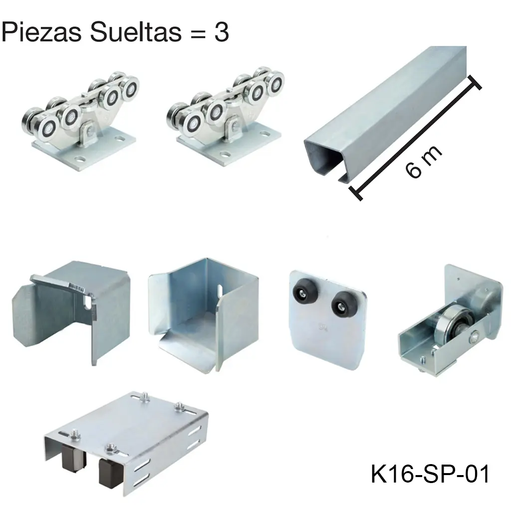 Kit Cantilever Chico para un claro de 3.0m / 4.0m. Incluye 1 riel de 6m. Este Cantilever es para un máximo 600kg y 6.0m ancho, agregando mas Riel.