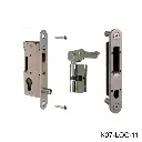 Kit Cerradura Embutida H-COMPACT de gancho SIN manijas, para Puerta Corrediza / Abatible, PTR 60mm, incluye: Cilindro, llaves y contra SHKC. Loc