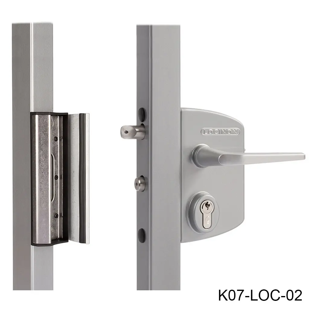 [K07-LOC-02] Kit Cerradura LAKQ4040 U2 para Puerta Abatible, PTR 60mm. Incluye: Cilindro, Llaves, Manija, Contra SAKL QF. LOC