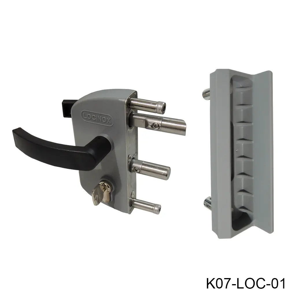 [K07-LOC-01] Kit Cerradura LAKZ4040 P1 para Puerta Abatible, PTR 40mm. Incluye: Cilindro, Llaves, Manija, Contra SMKL QF. LOC