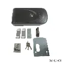 Kit Chapa Electrica Horizontal Cisa 12Vca, para Puerta que abate hacia dentro, con cilindro, Acabado pintura negra, Resistencia a la tracción hasta 2000kg