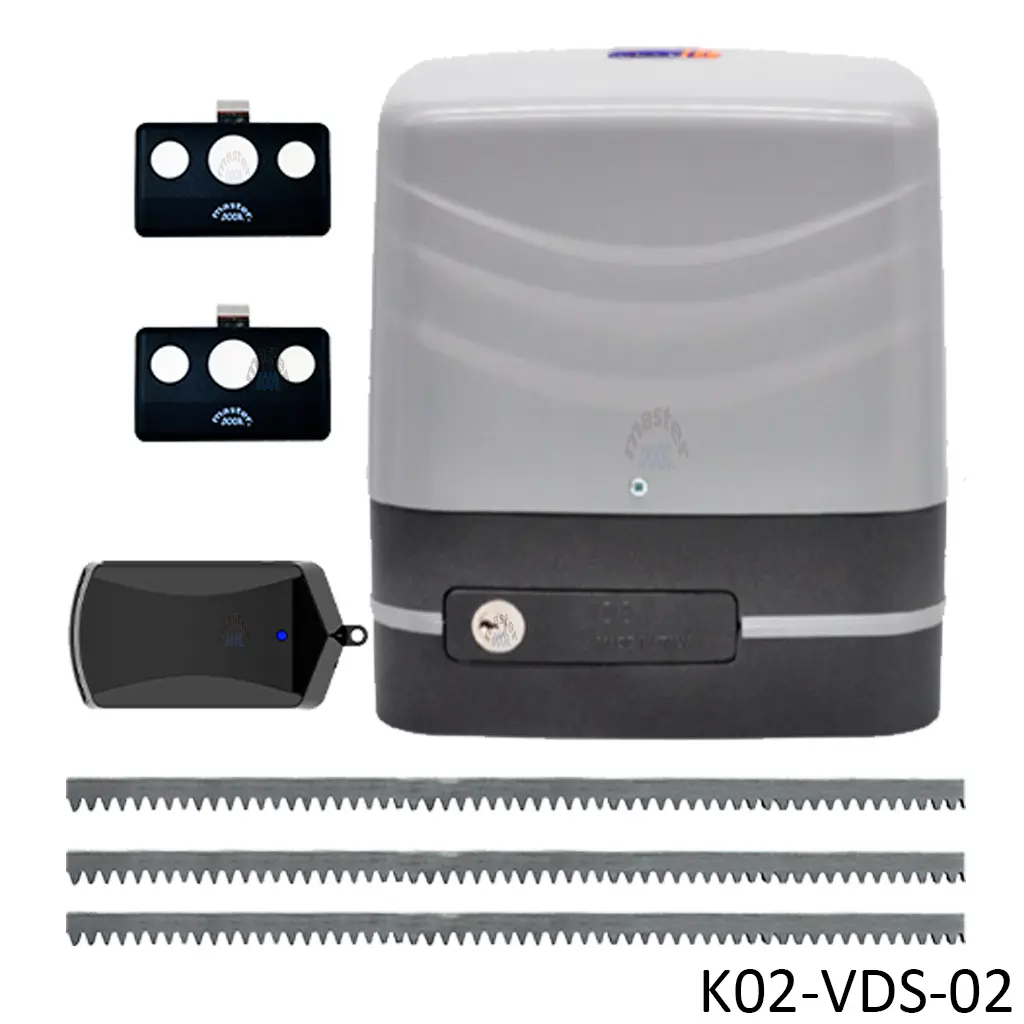 [K02-VDS-02] Kit Cremallera CARRERA, 1000kg, 120V, Incluye 6.0m cremallera, Receptor y 2 Controles MD