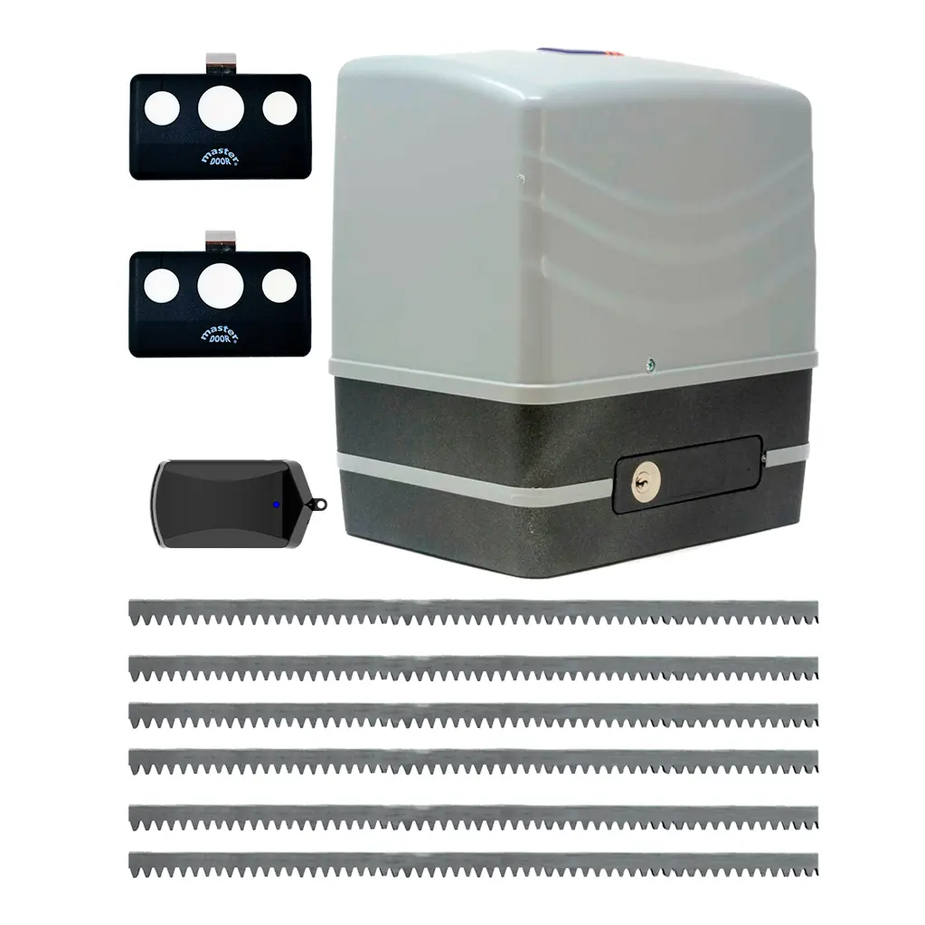 Kit Cremallera SIMPLY, 600kg, Incluye 6.0m cremallera, Receptor y 2 Controles MD
