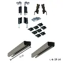 Kit Herraje Plegadizo para 4- Hojas (Incluye: 2 Carretilla, 2- Guias inferior, 8 Bisagras Ala, 1 Guía inferior, 2 Riel superior de 3.0m)