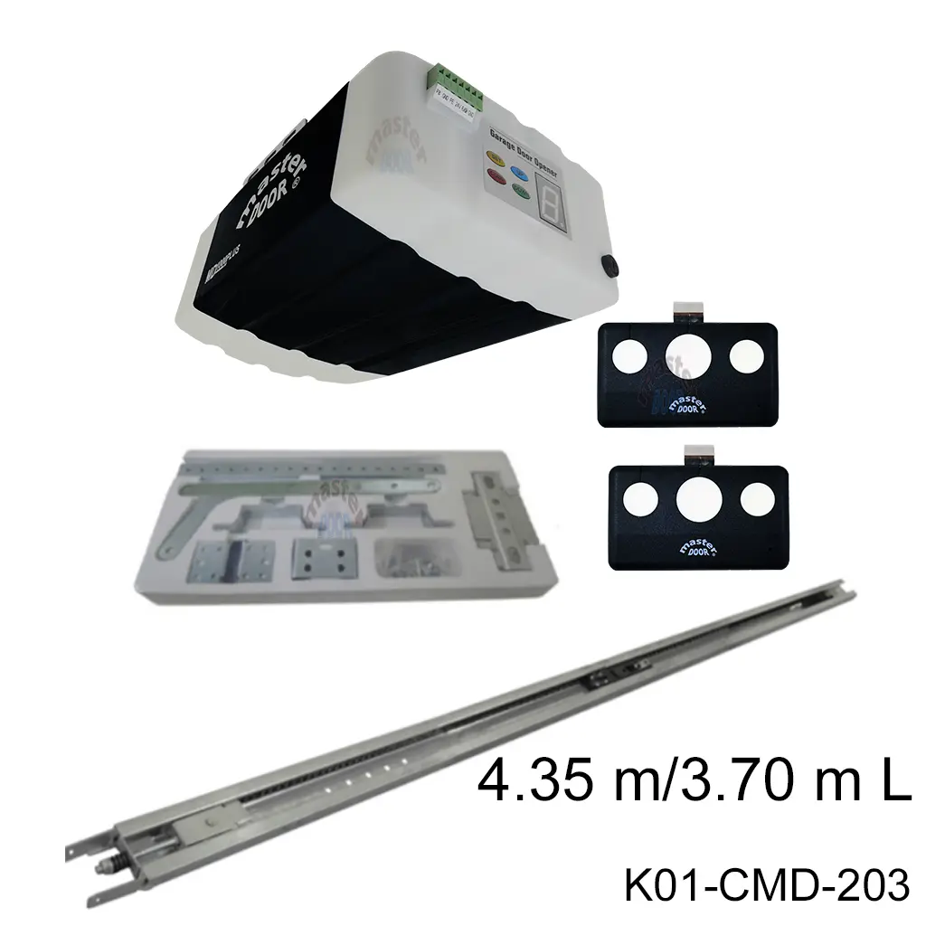 Kit MD-1000 PLUS con Riel C para Cadena de 4.35 / 3.70 mto. apertura, con opción Wifi, mediante una usb No incluida.