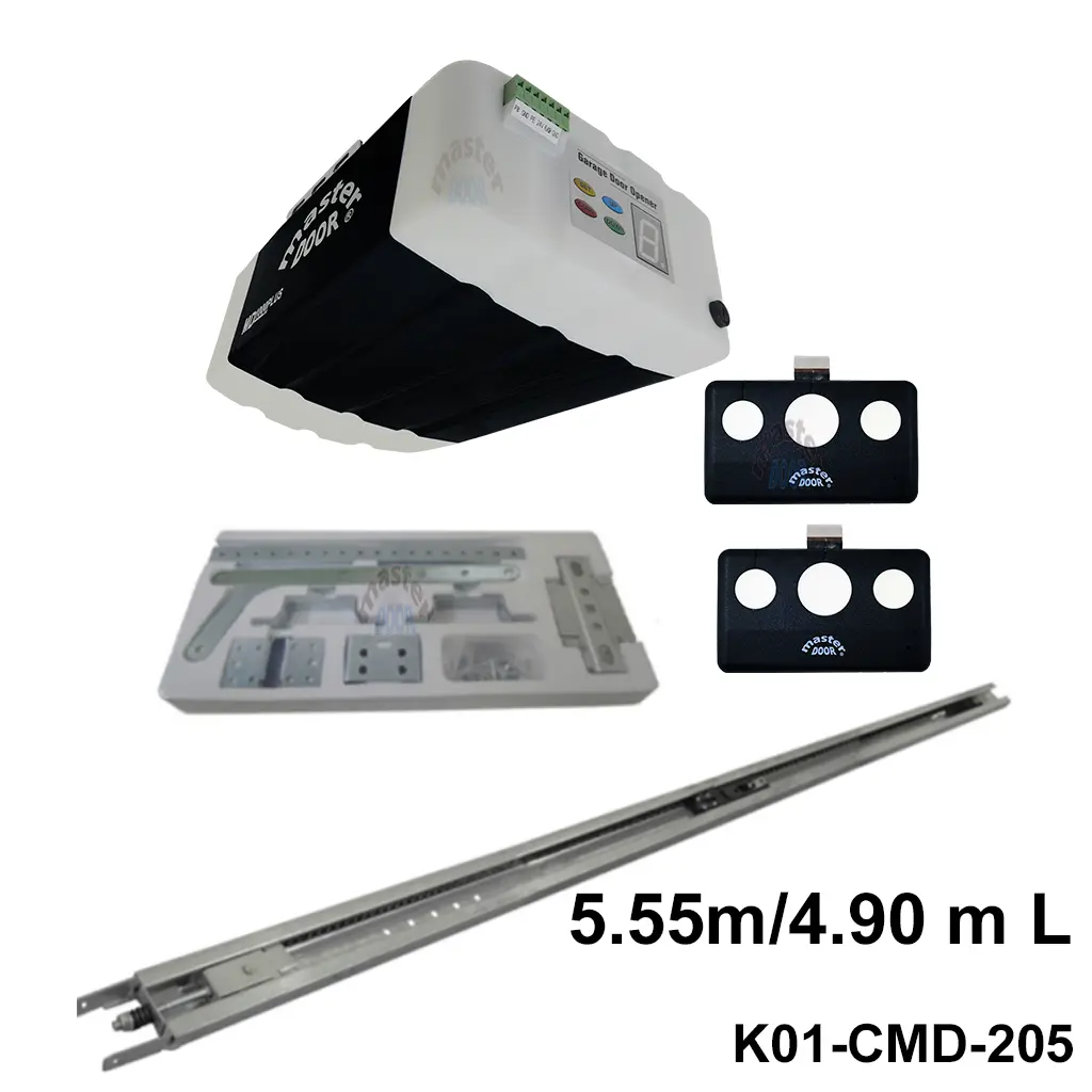 Kit MD-1000 PLUS con Riel C para Cadena de 5.55 / 4.90 mto. apertura, con opción Wifi, mediante una usb No incluida.