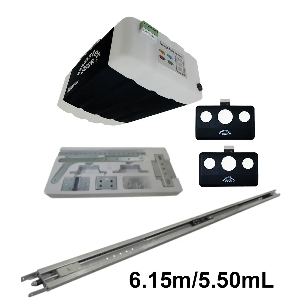 Kit MD-1000 PLUS con Riel C para Cadena de 6.15 / 5.50 mto. apertura, con opción Wifi, mediante una usb No incluida.