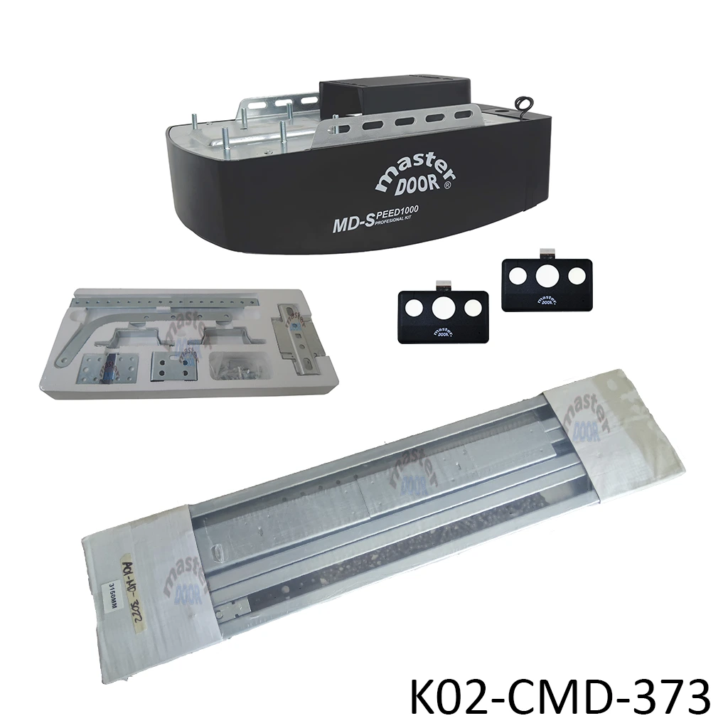 Kit MD-SPEED 1000 con Caja de Riel C en 3 tramos de 1.10m, para Cadena, de 3.30 / 2.65 mto. apertura