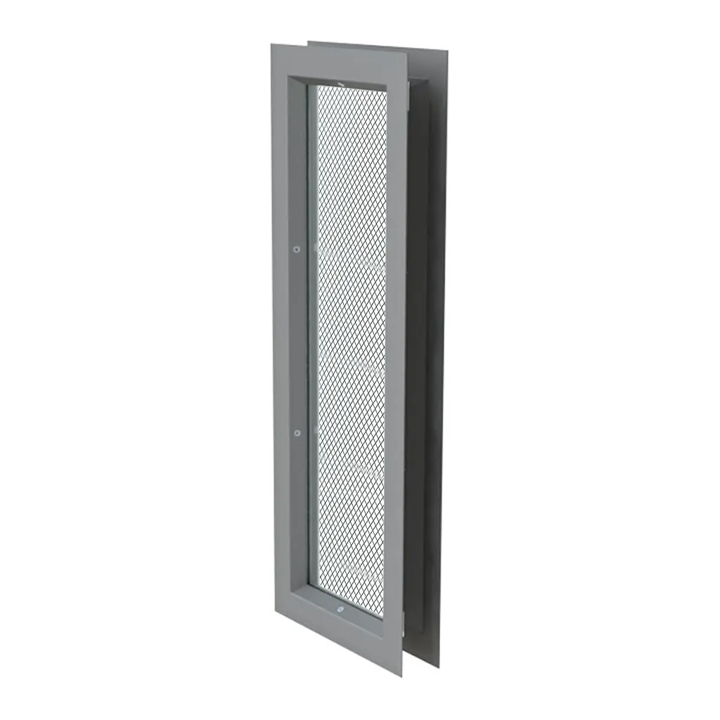 [K13-DOR-05] Kit Mirilla de 15cm x 80cm, Incluye Marco Metalico y Vidrio con Malla Reticular Templado de 6mm