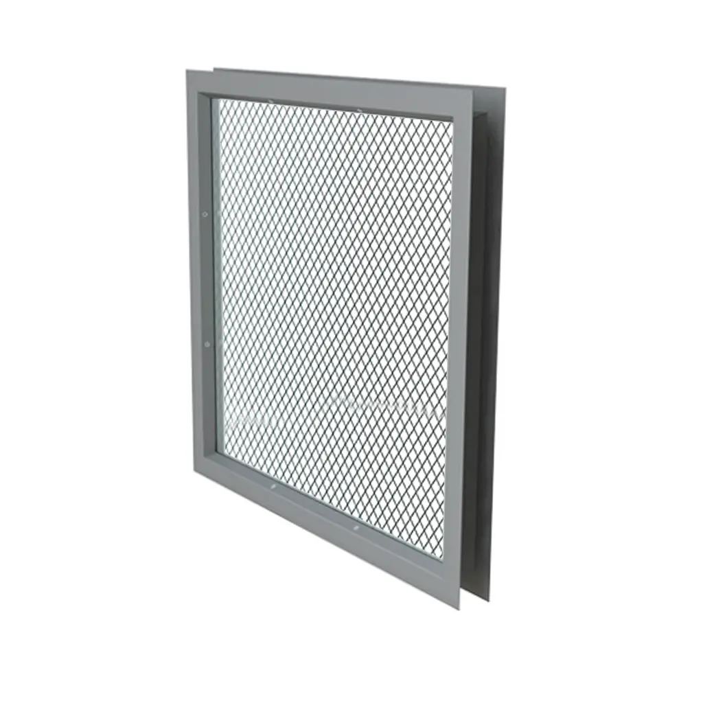 Kit Mirilla de 30cm x 30cm, Incluye Marco Metalico y Vidrio con Malla Reticular Templado de 6mm