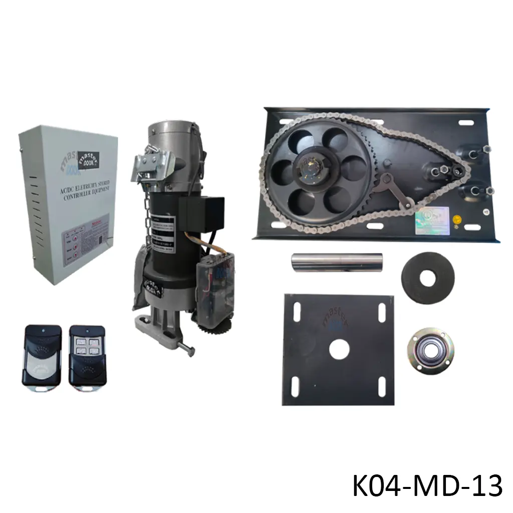 [K04-MD-13] Kit Op. Cortina Lateral RD-800DC 120-24VDC para 800K, 60Hz, requiere Tubo 6"Ø, con Base, Botonera, 2 Control y Bateria de respaldo. QI