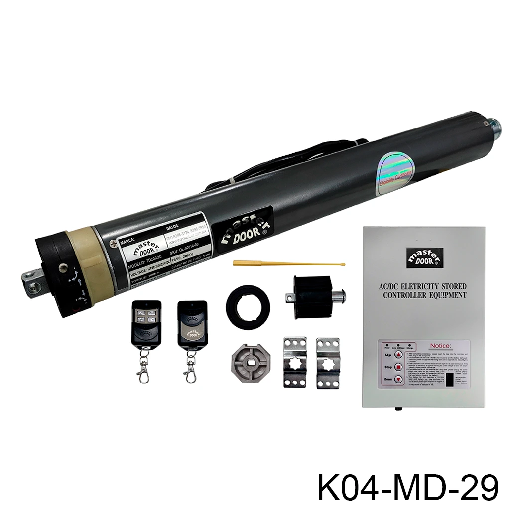 [K04-MD-29] Kit Op. Cortina Persiana Oculto Tubular TD200DC, 24V, M59S-100Nm. Incluye Tarjeta y Ctls. QI