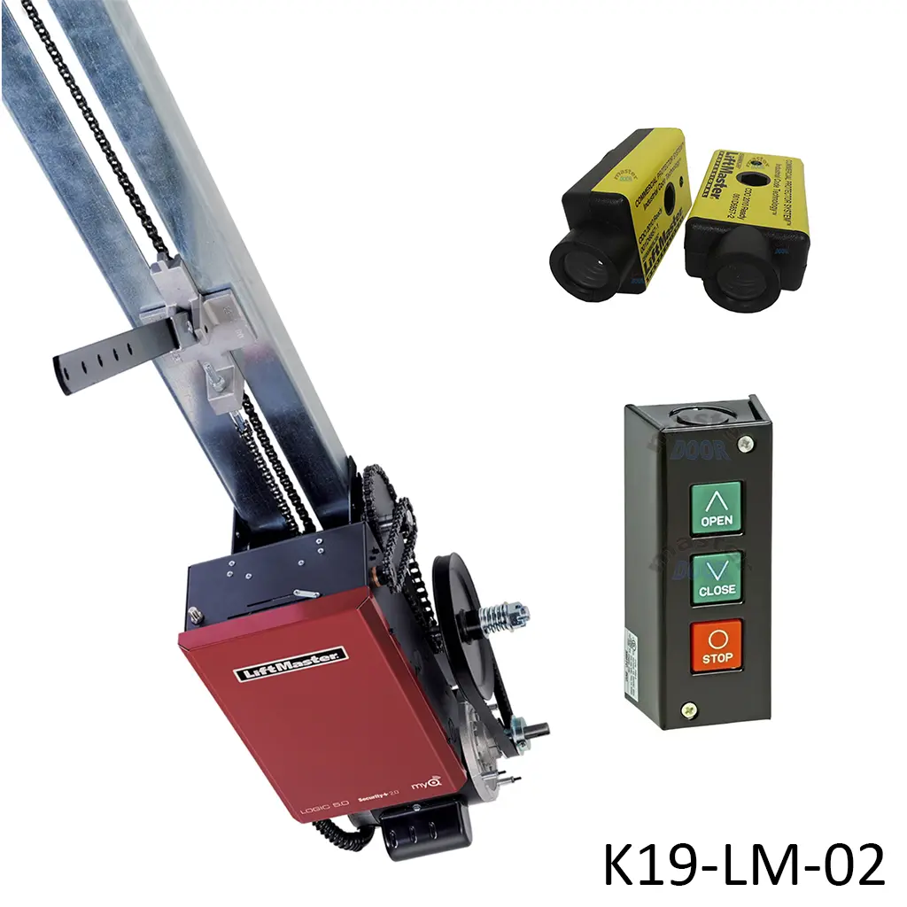 Kit Operador Comercial T-101-L5, con 2-Riel "L" de 14',incluye Fotoceldas de seguridad.
