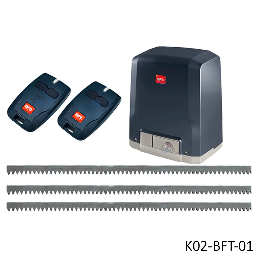 Kit Operador Corredizo DEIMOS BTA600, 120V-24V, 600Kg, Incluye 2 Control y 6.0m de cremallera