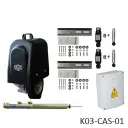 Kit Operador de Rueda MC300/ROLLY 63 para 1 Hoja Abatible/Corrediza, 220V, 2F, ancho 5.0m, peso 600k, Desnivel 3cm. Incluye: Tarjeta, Receptor y 2 Control MD.LH