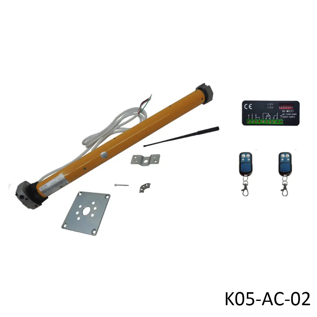 [K05-AC-02] Kit Operador para Persianas ITAROLL 120M, 115V, para 170kg Ø55, maniobra manual, incluye Tarjeta con receptor integrado y 2 control F433