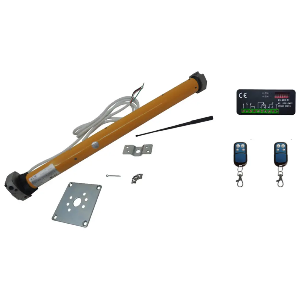 Kit Operador para Persianas ITAROLL 50M, 115V, para 84Kg, Ø45, maniobra manual incluye Tarjeta con receptor integrado y 2 Control F433