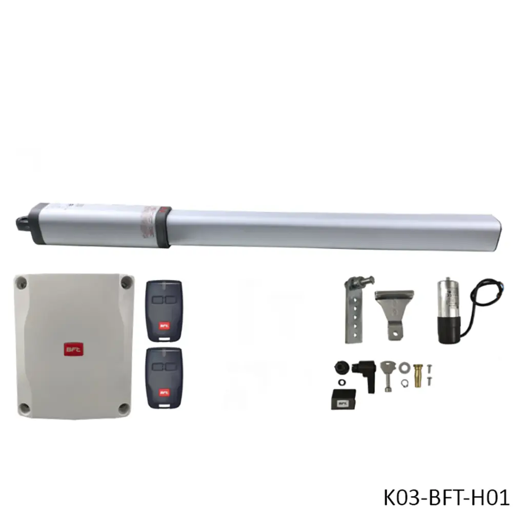 Kit Pistones BFT LUX 2B SBAC, 120V, para 1 Hoja, peso max. 300kg, ancho max. 2.0m, incluye receptor y 2 control.