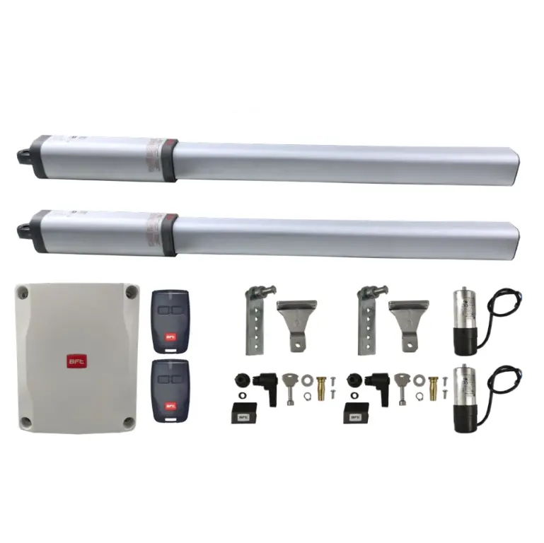 Kit Pistones BFT LUX 2B SBAC, 120V, para 2 Hojas, peso max. 300kg, ancho max. 2.0m, incluye receptor y 2 control.