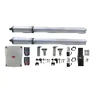Kit Pistones BFT LUX GV, 120V, para 2 Hojas, peso max. 300kg, ancho max, 3.5m, Incluye Receptor, 2 control y Chapa de Bloqueo de pivote.
